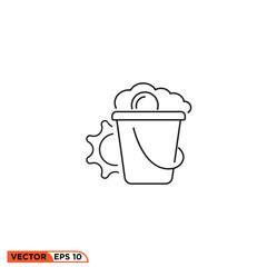 Icon vector graphic of washing bucket