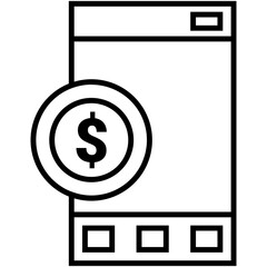 Smartphone Icon. Mobile Phone Technology Symbol. Line Icon Style. Vector Stock