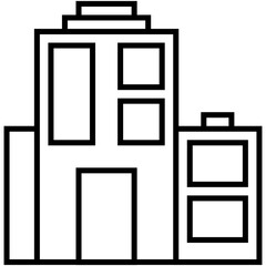 Building Icon. Business Office City Symbol. Line Icon Style. Vector Stock