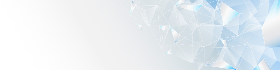 Website header or banner design with abstract geometric background and lines network connection