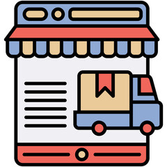 Courier Icon. Commerce Delivery Man Symbol. Line Filled Icon Style. Vector Stock