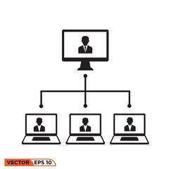 Icon vector graphic of Laptop connecting to monitor