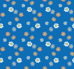 Japanese Pretty Flower Vector Seamless Pattern