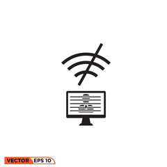 Icon vector graphic of Television without wifi
