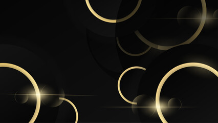 Gold element on black background with sparkle