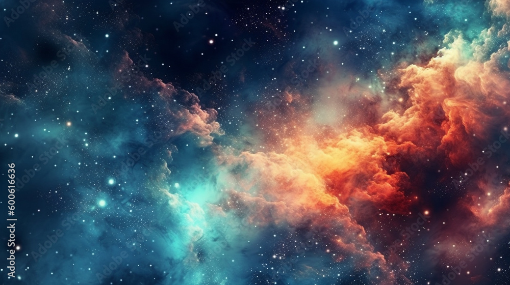 Wall mural generative ai, a nebula or galaxy theme for a space or science-oriented website design