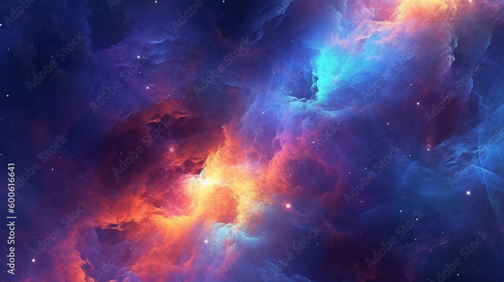 Wall mural generative ai, a nebula or galaxy theme for a space or science-oriented website design