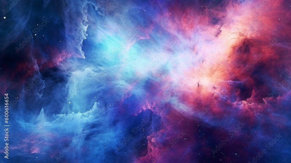 Wall mural generative ai, a nebula or galaxy theme for a space or science-oriented website design