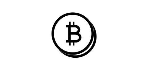 Bitcoin Icon - White & Black