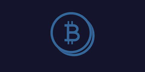 Obraz premium Bitcoin Icon - Blue