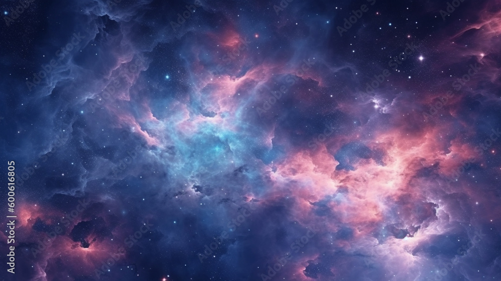Wall mural generative ai, a nebula or galaxy theme for a space or science-oriented website design