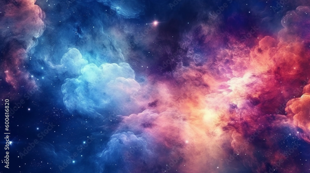 Wall mural generative ai, a nebula or galaxy theme for a space or science-oriented website design
