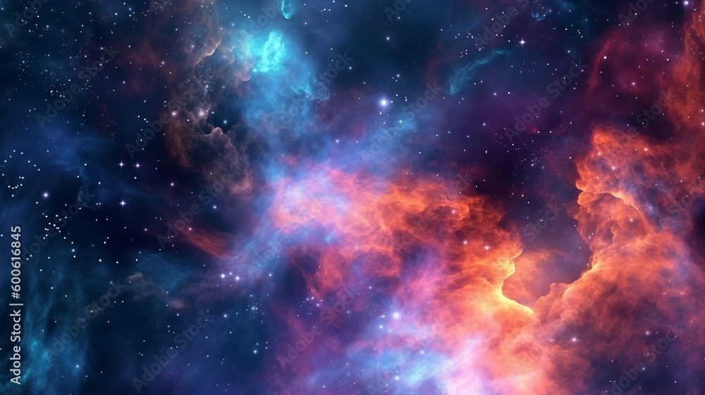 Wall mural generative ai, a nebula or galaxy theme for a space or science-oriented website design