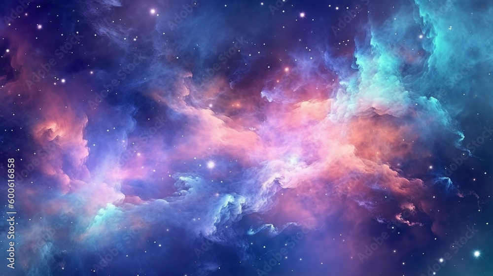 Sticker generative ai, a nebula or galaxy theme for a space or science-oriented website design