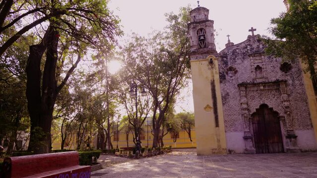 La conchita Chapel in La conchita square in Coyoacan, Mexico City. 