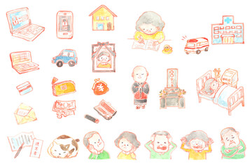 終活に関するイラストセット