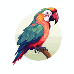 Parrot bird tropical colorful cartoon logo mascot character vector illustration