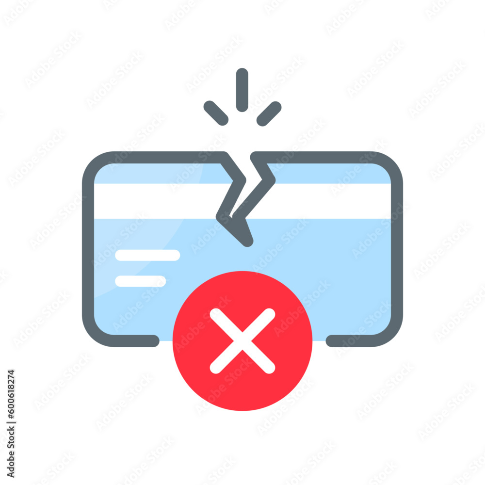 Poster method not allowed, cannot add credit card, payment failed concept illustration flat design vector e