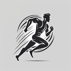 Obraz na płótnie Canvas Ai generated illustration Abstract running man