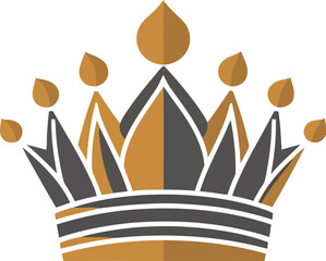 Crown logo, icon. Vector illustration isolated on white background