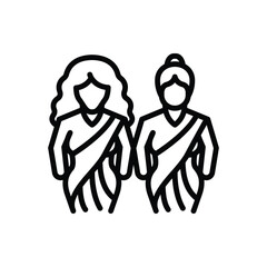 Black line icon for moms 