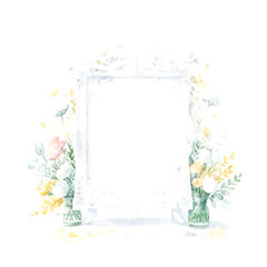 Beautiful watercolor floral illustration card