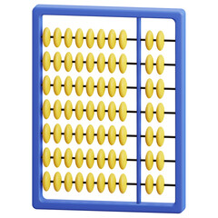 3d abacus illustration with transparent background