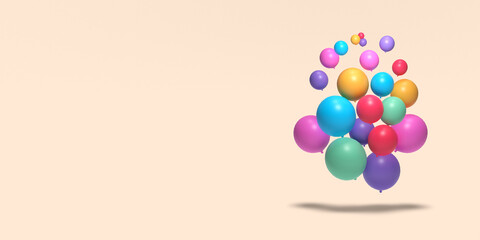 Illustration of a balloon, 3D render.