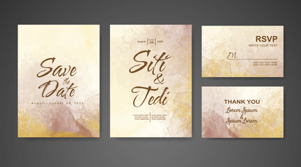 Wedding invitation with abstract watercolor background