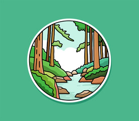 Vector sticker badge nature vector illustration design