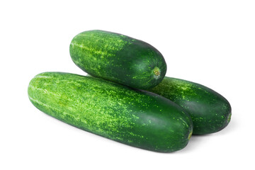 Cucumber slice isolated. Cucumber on white. Full depth of field. With clipping path	