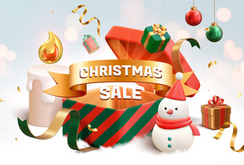3D white Christmas sale promotion