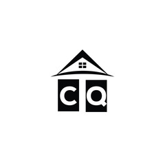 Initial letter CQ real estate logo design template CQ home or house letter logo