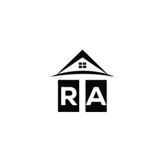 Initial letter RA real estate logo design template RA home or house letter logo