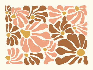 Abstract botanical art background vector. Natural hand drawn pattern design with leaves, branches. Simple contemporary style illustrated Design for fabric, print, cover, banner, wallpaper.