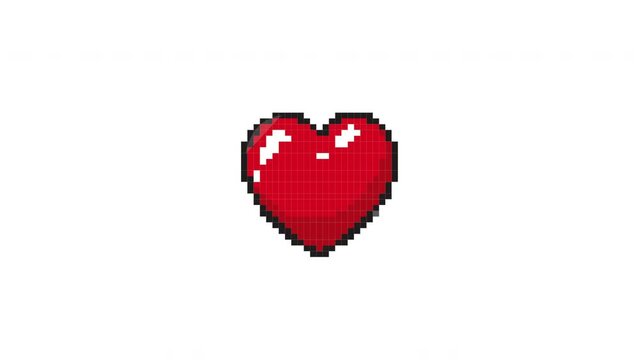 heart video game pixelated animation