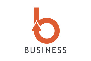 Letter B with growth arrows concept. Very suitable for symbol, logo, company name, brand name, personal name, icon and many more.