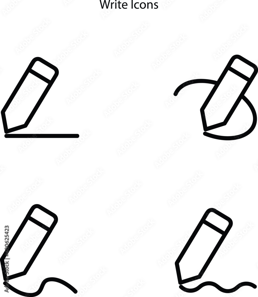 Aufkleber write line icon. edit icon, write line icon pattern banner. white web template concept. vector