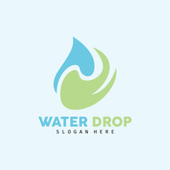Obraz premium Water Drop Logo, Simple Vector, Elegant Design, Icon Symbol Template