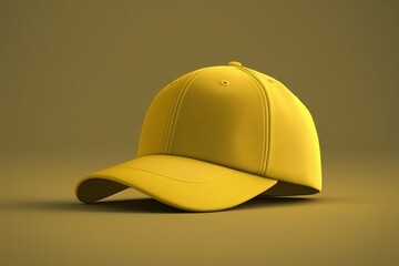 Yellow Cap on background isolated, For mockup  3d rendered / Illustrations