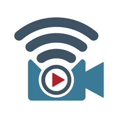 Video play icon logo design