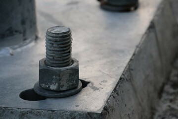 bolt and nut on wood