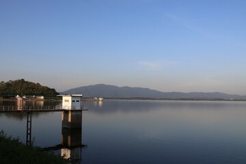 sunset over the lake