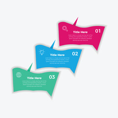 3 steps modern & editable process chart infographics element. Presentation business infographic template design 