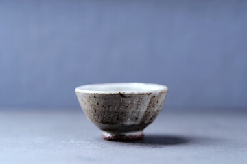 Traditional, handcrafted ceramic. Soft focus. Close up. Copy space.                                                            