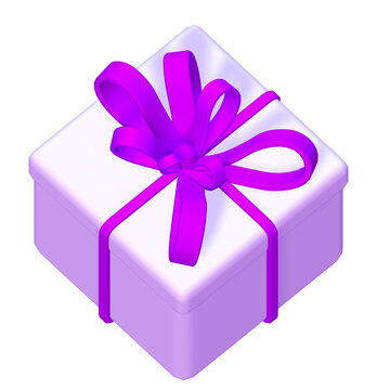 vector 3d gift box wrapped golden ribbon