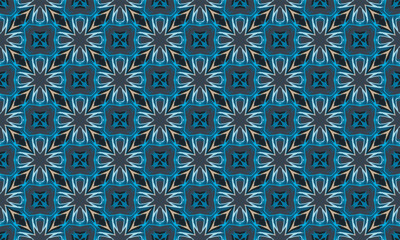 seamless batik pattern with bluish color