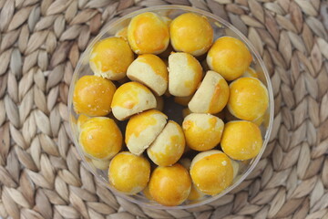 nastar cookies, pineapple tarts or nanas tart are small, bite-size pastries