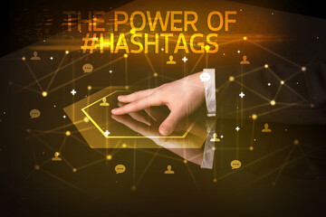 Navigating social networking with social icons concept