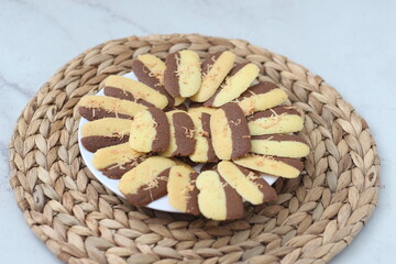 Obraz premium Kue Lidah Kucing or cat tongue cookies